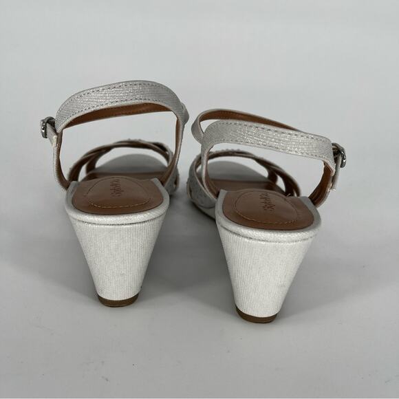 Style & Co Greyy Metallic Grey Crisscross Wedge Sandals – Size 9M - Picture 9 of 13